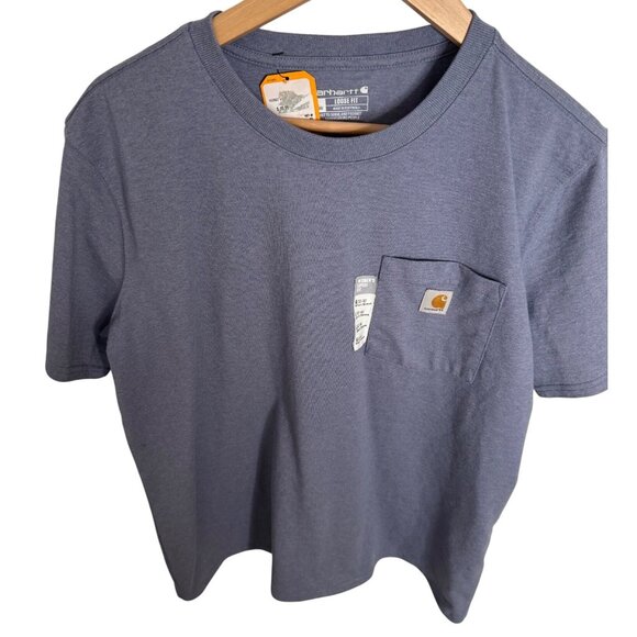 Carhartt Loose Fit Size Large Women’s Tee Shirt Short Sleeve NWT Thundercloud Bl - Picture 7 of 7